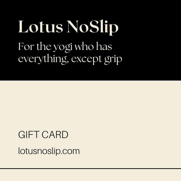Digital Lotus NoSlip gift card with logo – perfect for yogis to shop yoga stickers, cork grips, and mindful accessories.